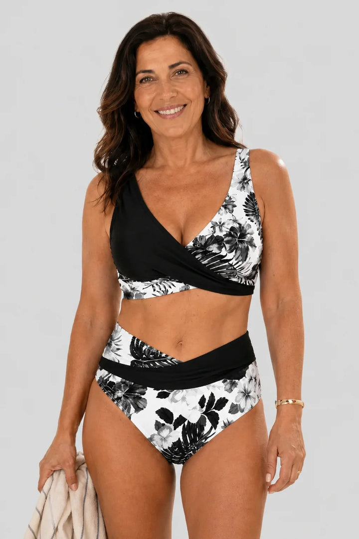Melissa™ – Blomstrete Høy midje Wrap Bikini-sett
