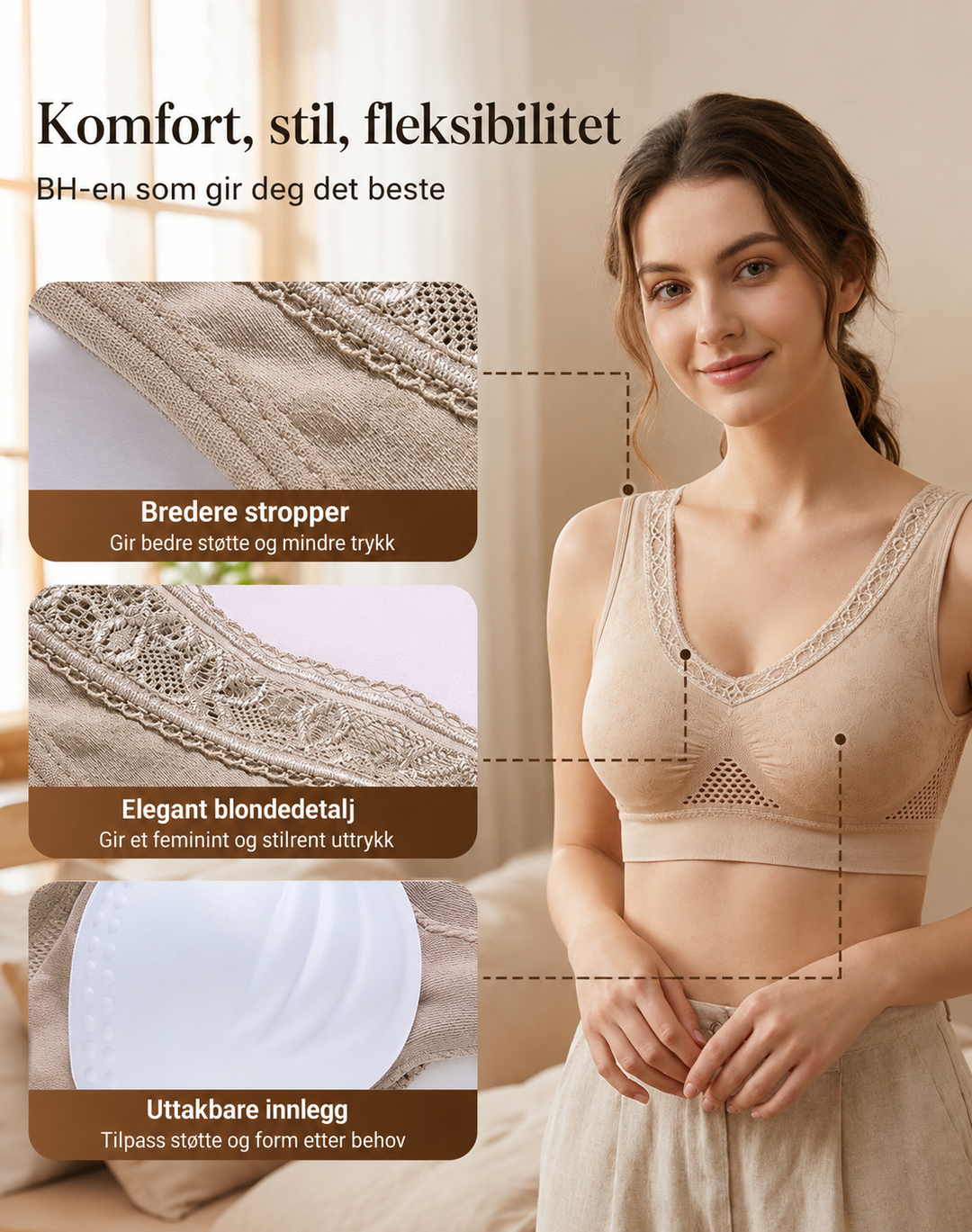 Bellevia™ – Pustende Trådløs Støtte-BH