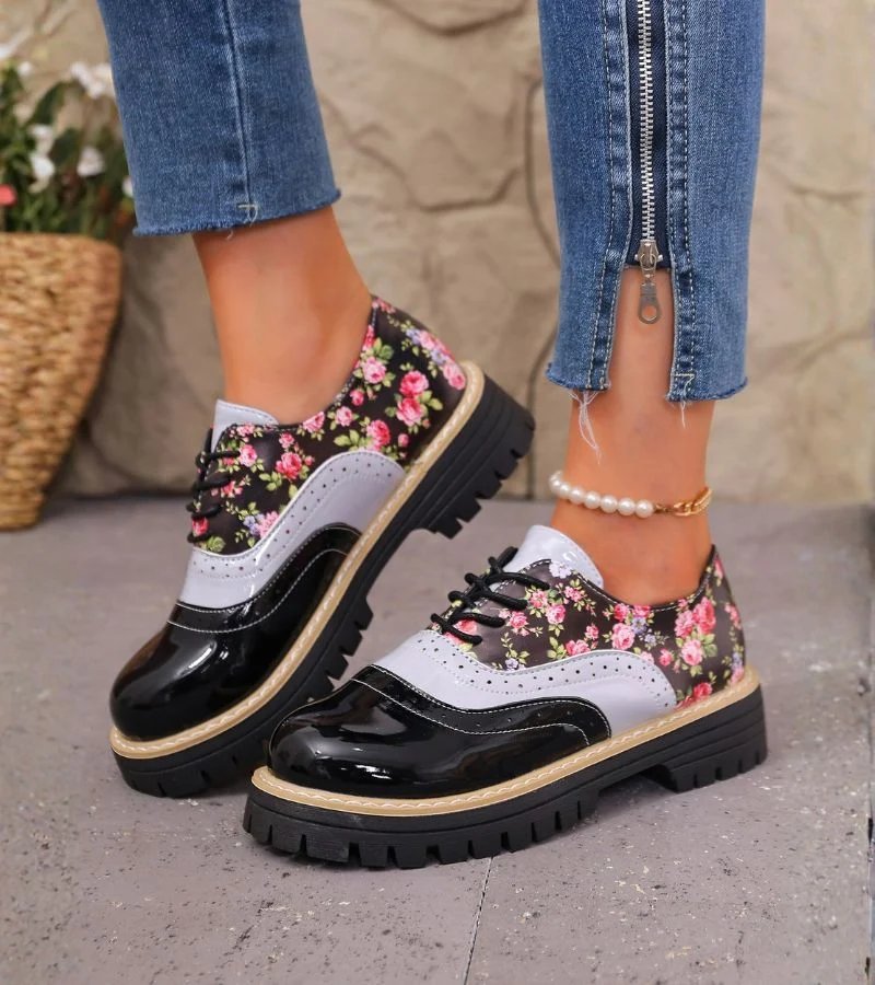 Signe™ – Blomster Spenne-Plattform Brogues