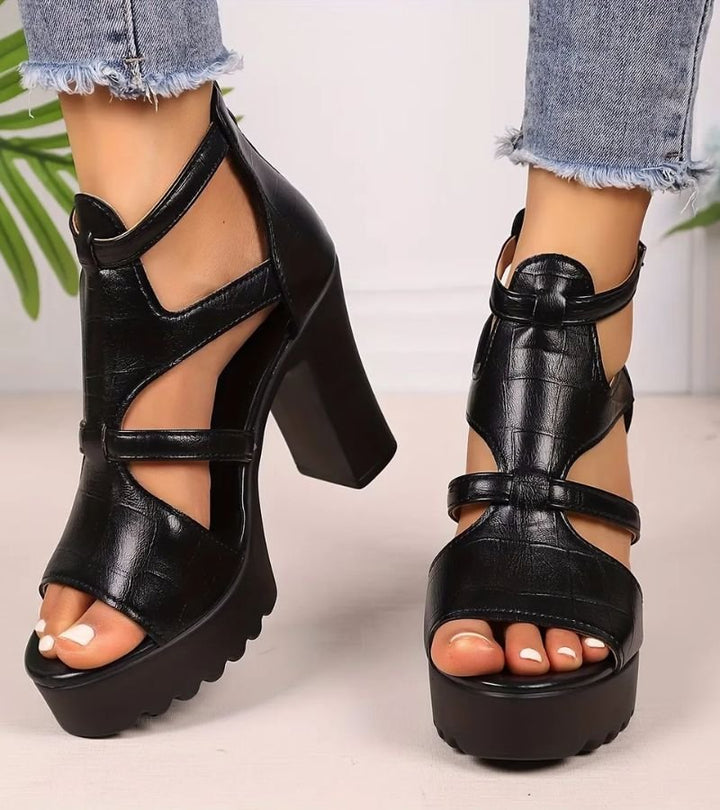 Birgit™ – Chunky plattform sandaletter med åpen tå og hæl