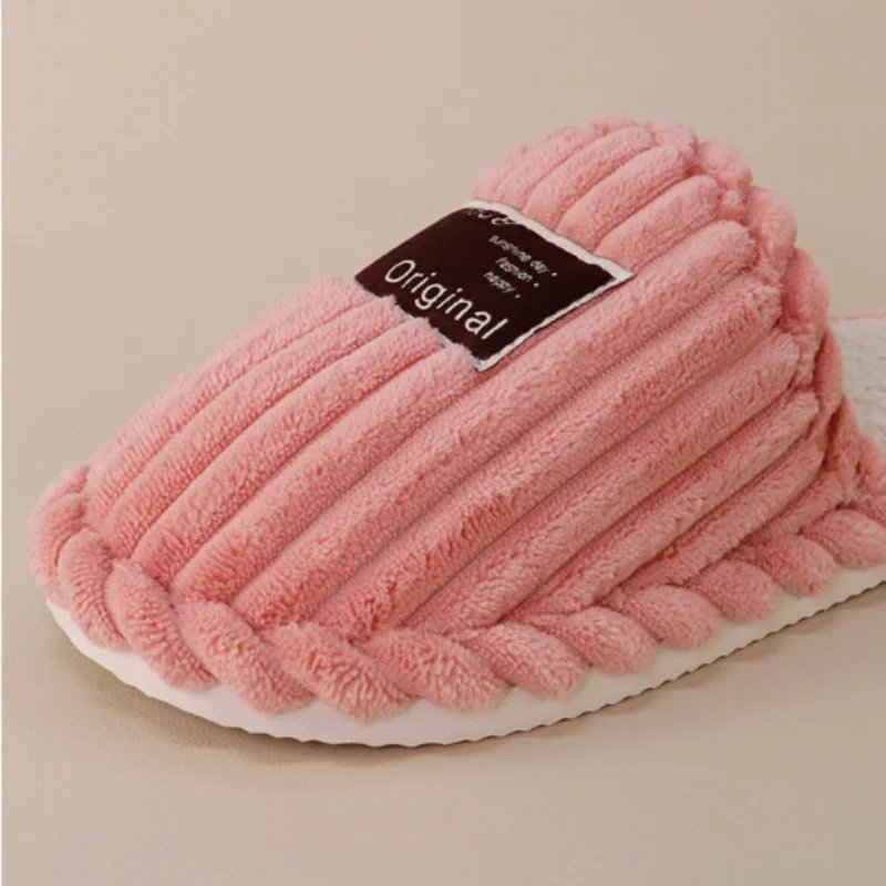 Elva™ – Ribbete Plysj Polstrede Slip-On Tøfler
