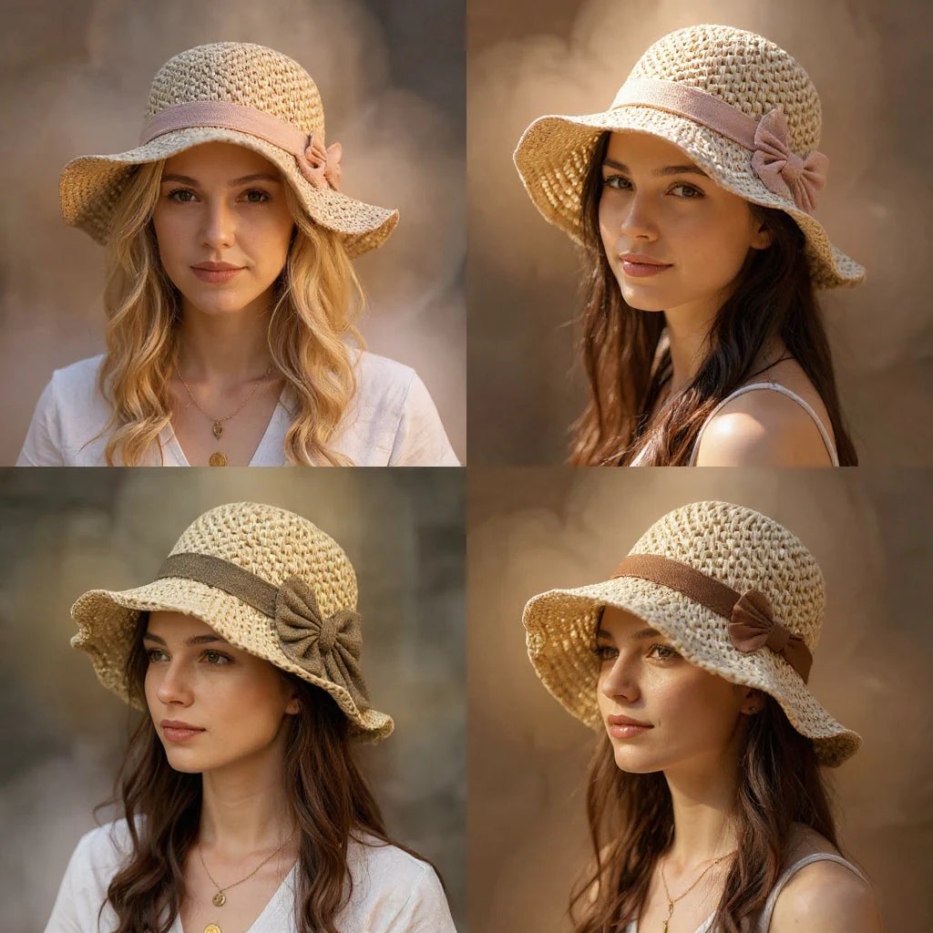 Valentina™ – Håndlaget Solhatt med Elegant Sløyfedetalj