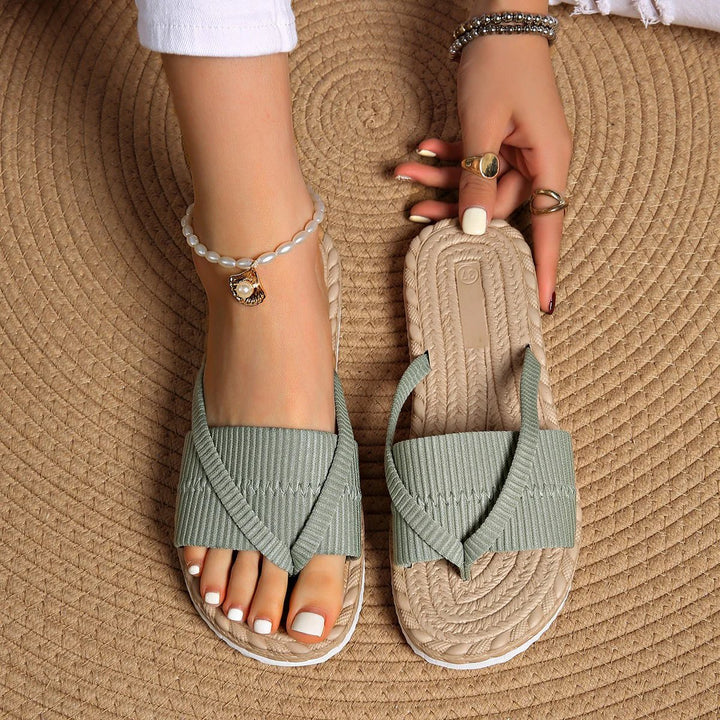 Johanne™ – Antiskli Woven Cross-Strap Sandaler