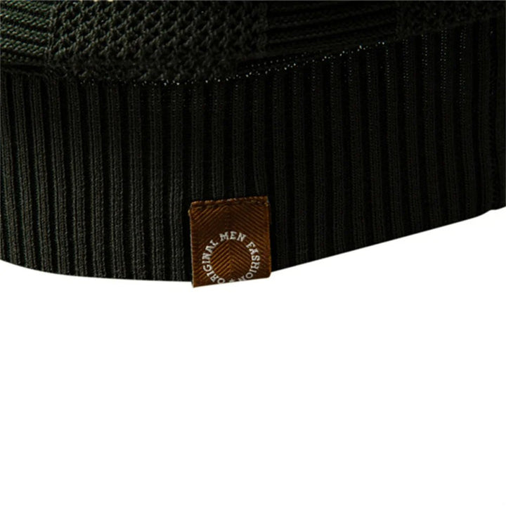 Trond™ – | Ribbstrikket Polo-skjorte med Åpen Krage