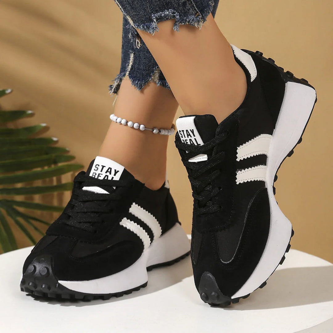 Emma™ – Snørebånd Striped Platform Sneakers