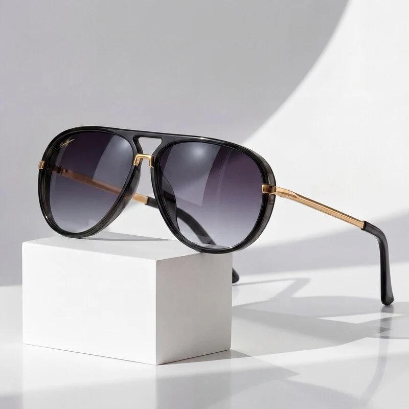 Mari™ – Retro Dobbel-Bro Aviator Solbriller