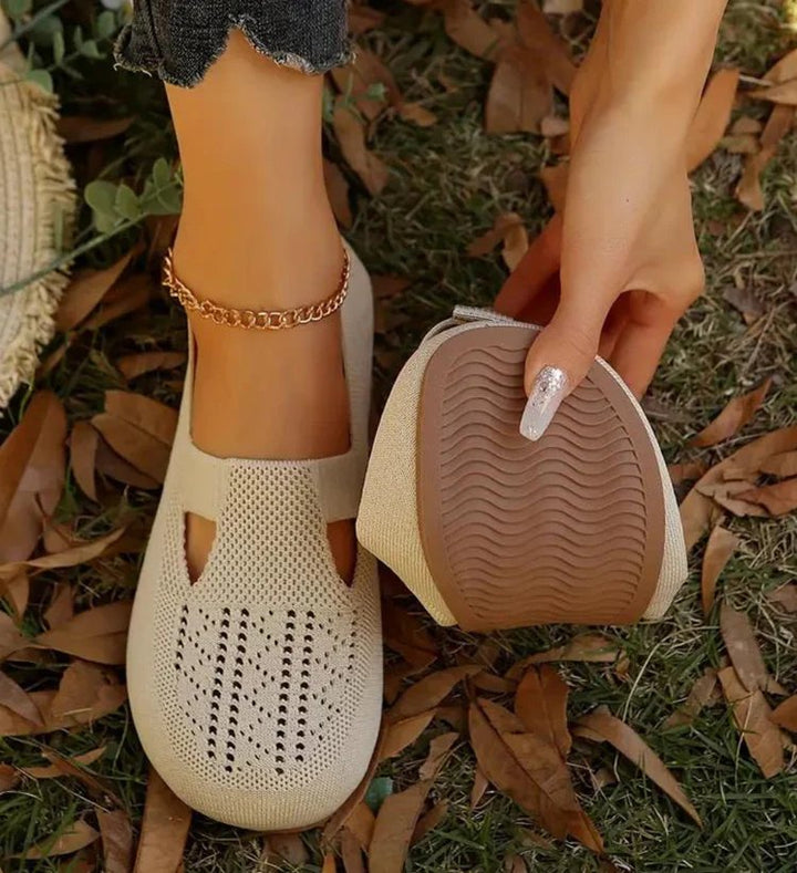 Kerstin™ – Pustende Mesh Cutout Slip-On Flats
