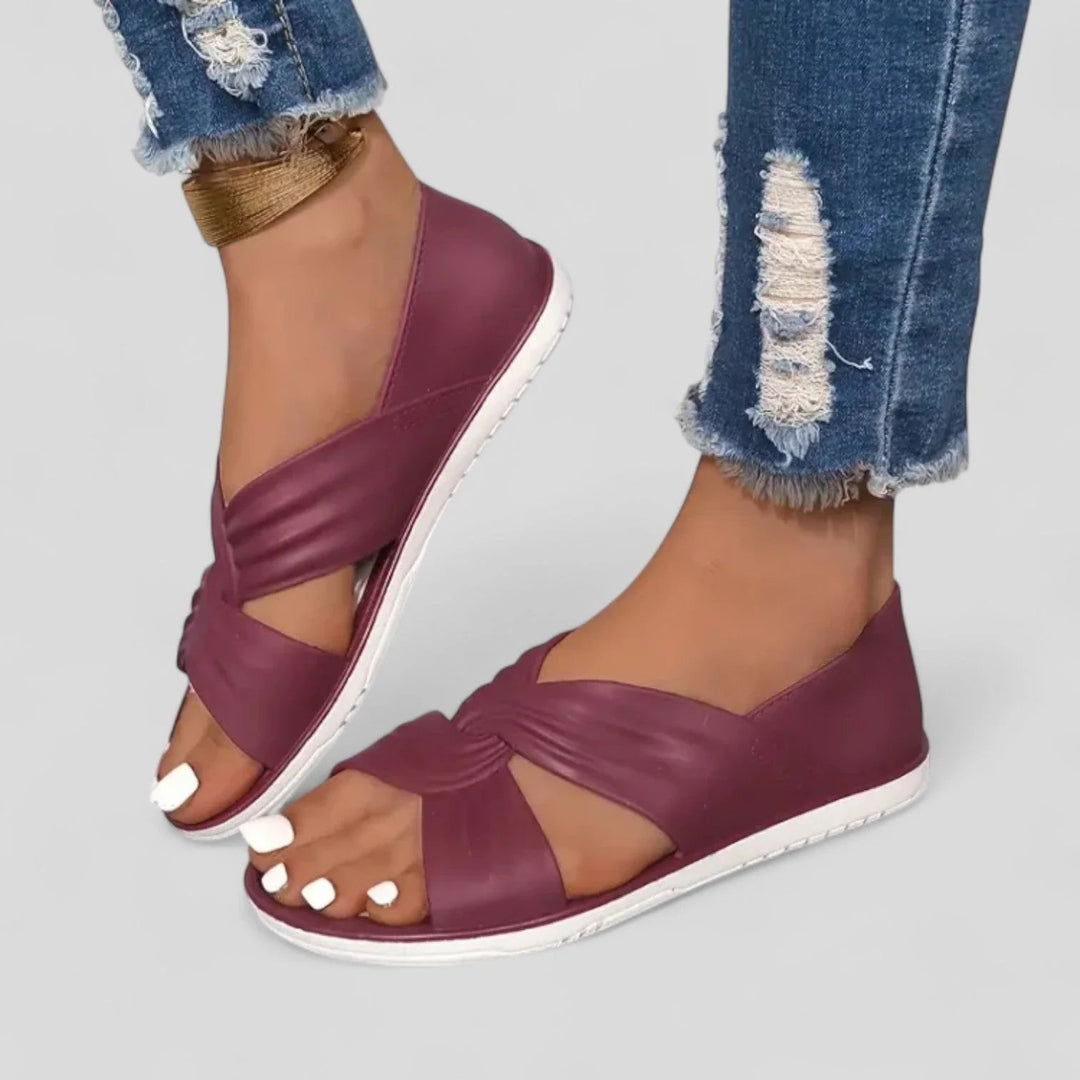 Dorthe™ – Ortopediske Tverrrem Sandaler med Komfort