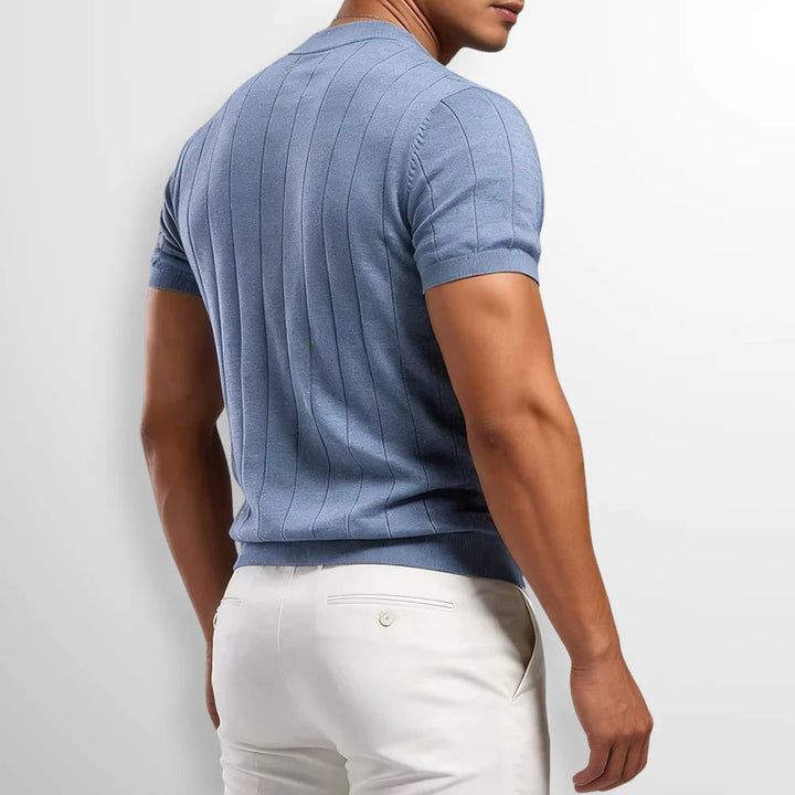 Rafael™ – Ribbete Rundhalset Kortermet Genser Tee