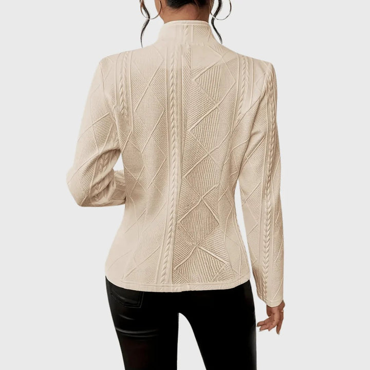 Serena™ – Teksturet Blazer med Knapp-fremme og Tett Passform