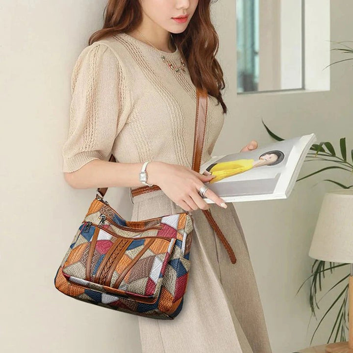 Annika™ – Geometrisk Patchwork Crossbody Skulderveske