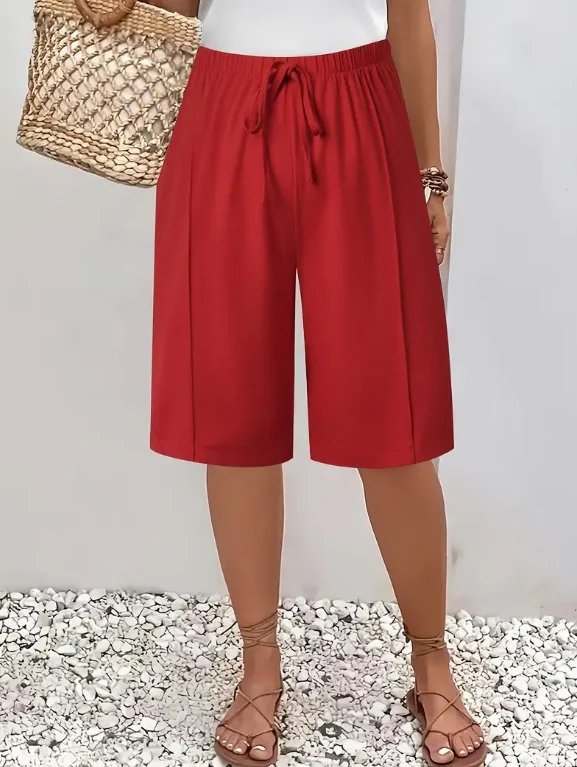 Astrid™ – | Drawstring Vide Bermuda Shorts