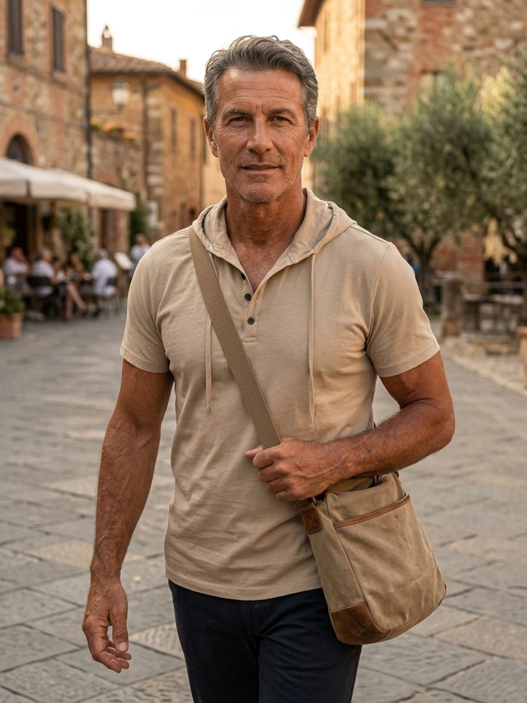 Aksel™ – | Kortermet hette-Henley topp