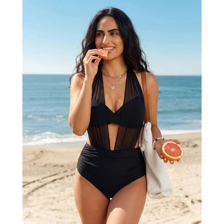 Tove™ – Halter V-hals Kuttet Ettstykk Badeantrekk