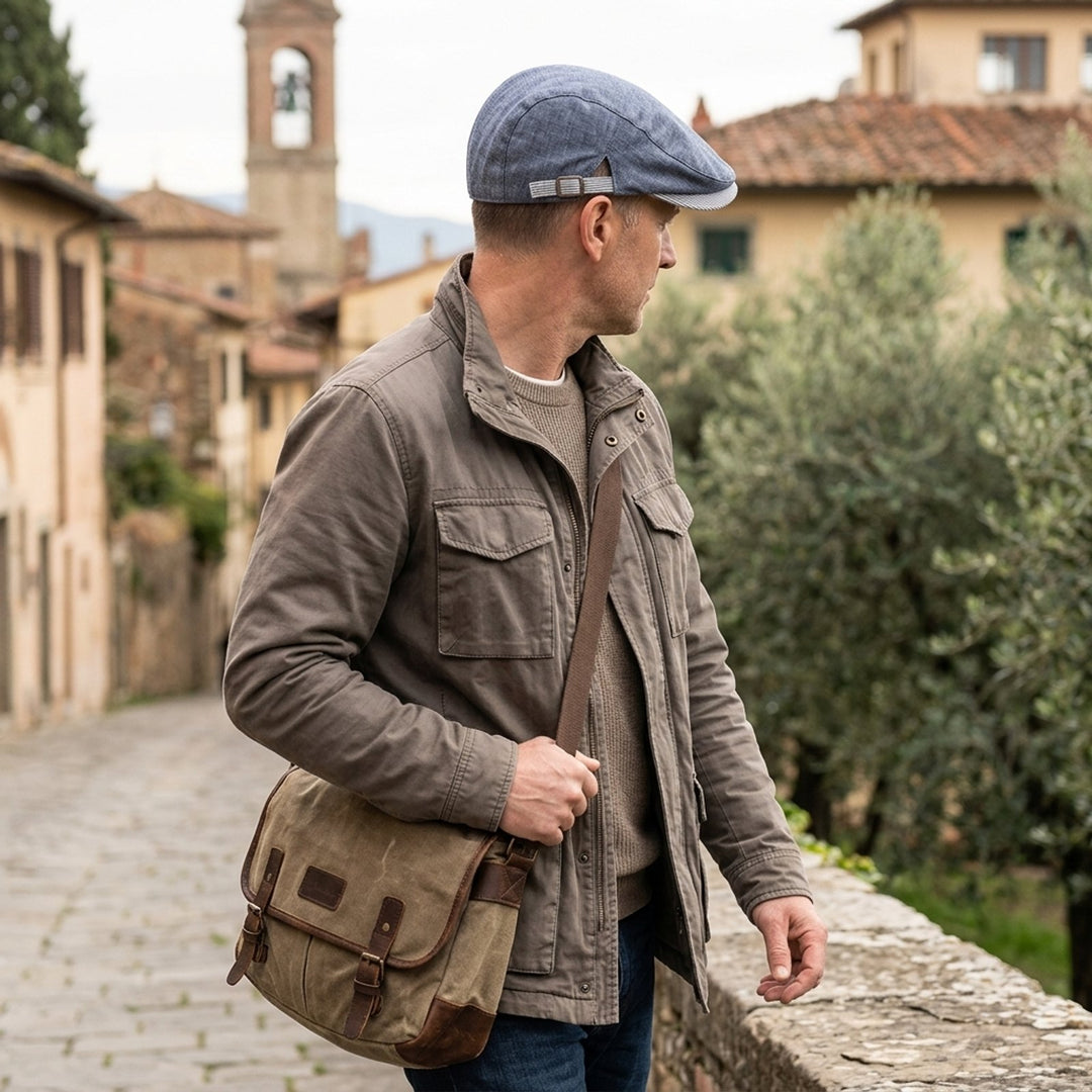 Endre™ – Justerbar Flat Cap med Stripet Skjermdetalj