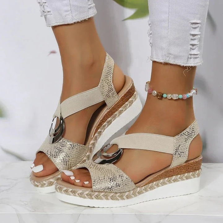 Fiona™ – Flettet Espadrillo Hæl Platå Sandaler