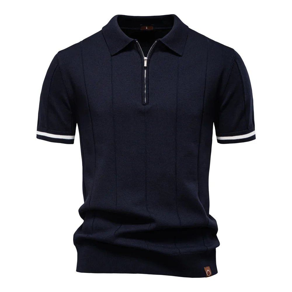 Maxim™ – Ribbete Quarter Zip Polo Shirt