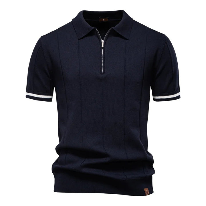 Maxim™ – Ribbete Quarter Zip Polo Shirt