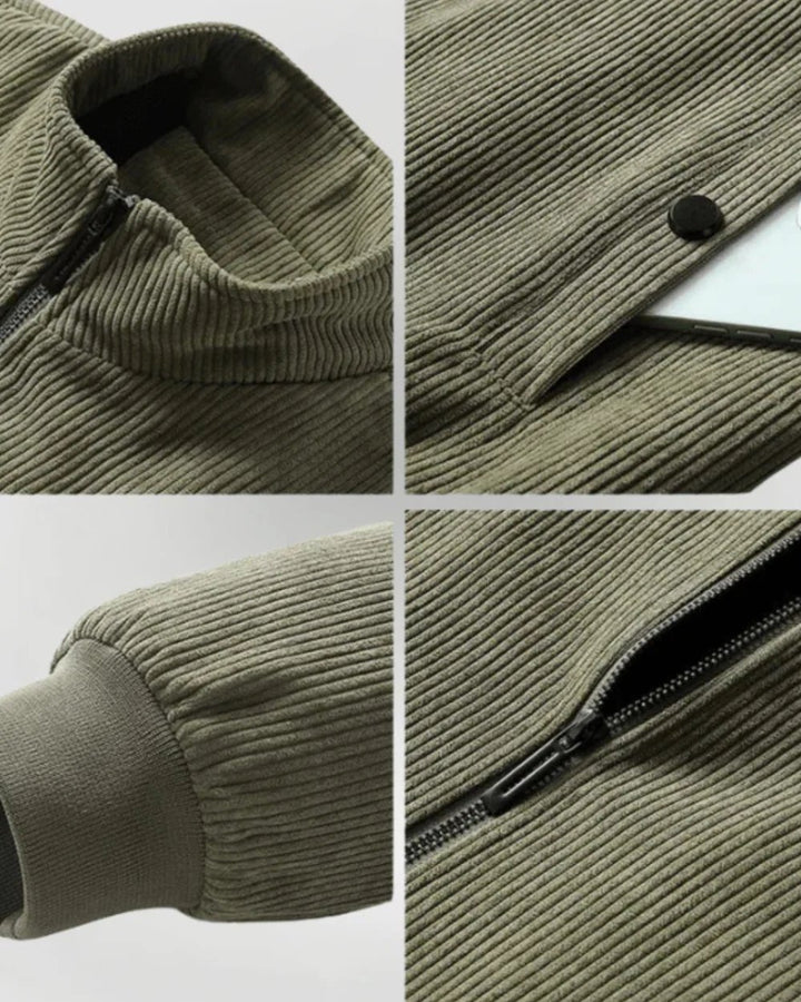 Benjamin™ – Fleece-fôret Ribbete Jakke med Stående Krage