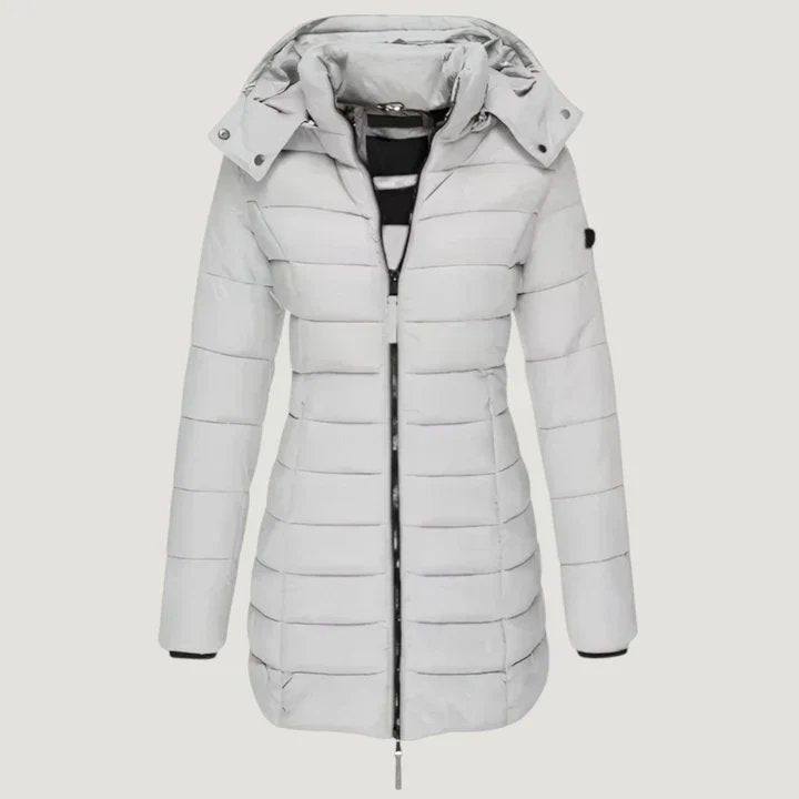 Eira™ – Hetteforet Lange Vinter Puffjakke med Quilt