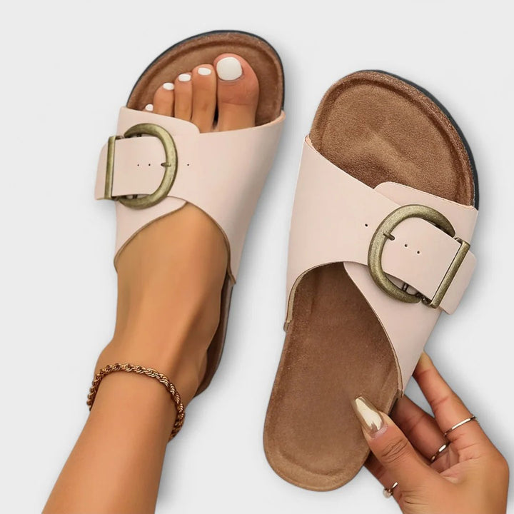 Erika™ – Ortopediske Buckle Strap Sandaler med Korksåle