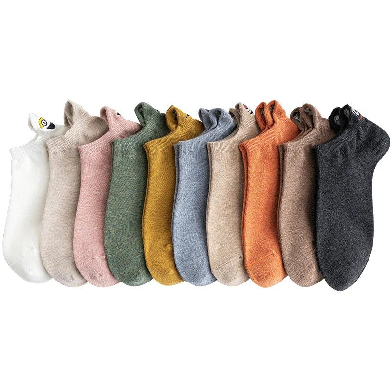 HappyFeet™ – Broderte karaktersokker ankel 10-pack