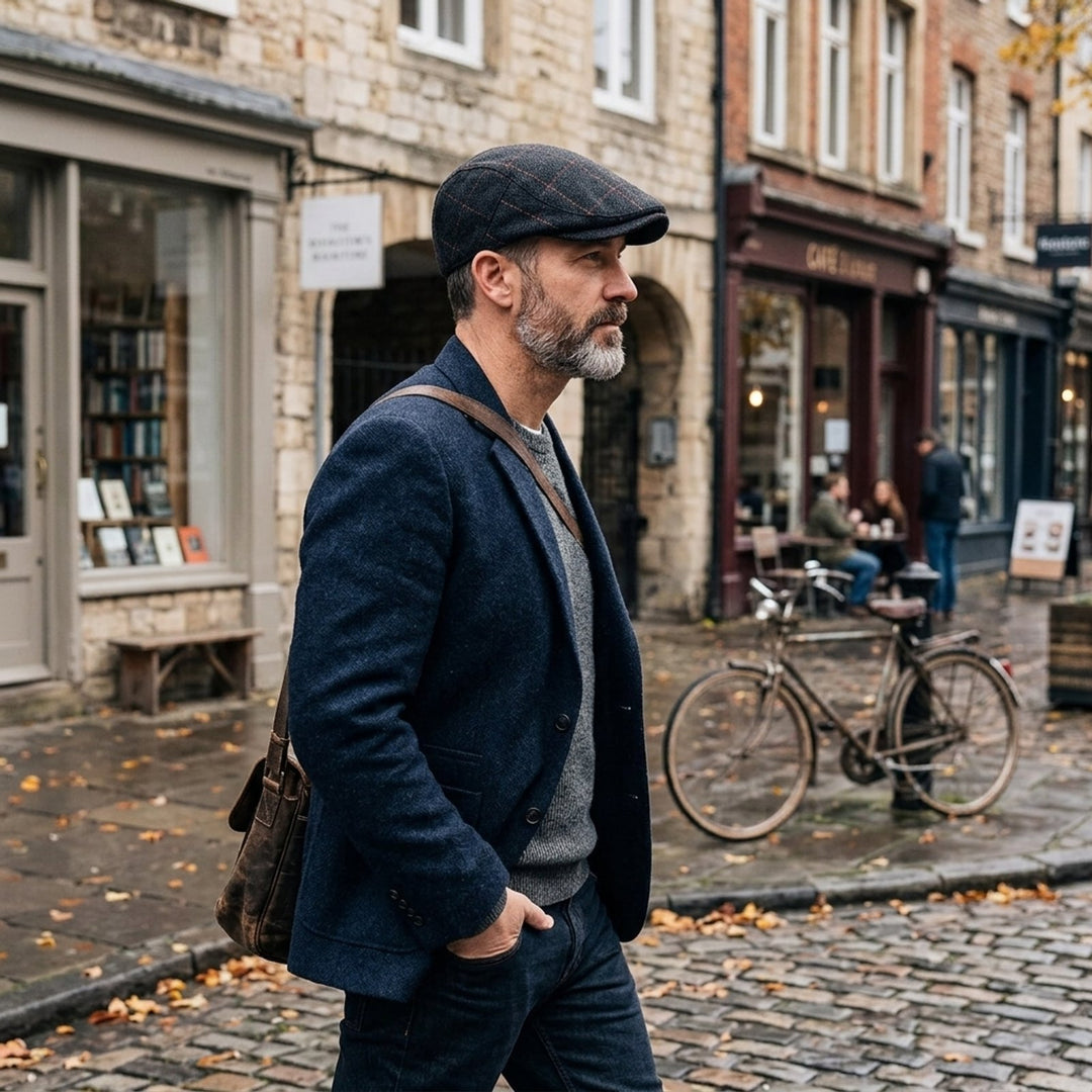Roald™ – Rutete Herringbone Flat Cap