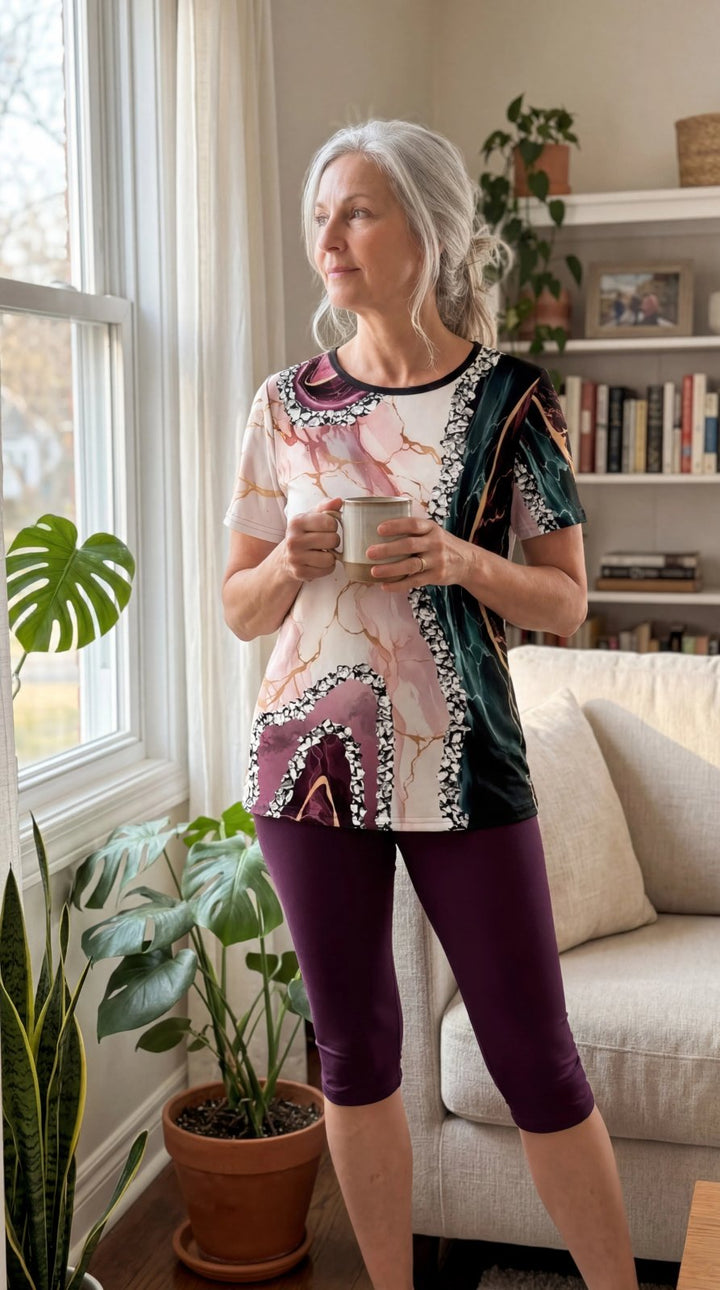 Yvonne™ – Trykt To-delt Stretch Sett