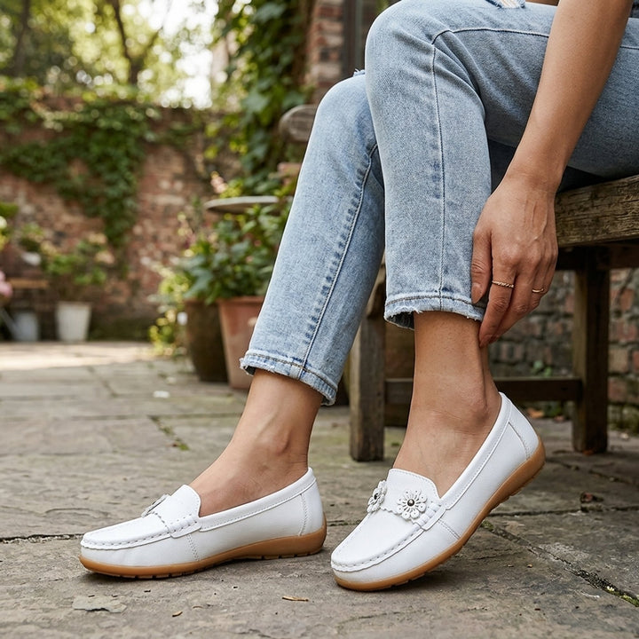 Susanne™ – Blomsterbroderte Slip-On Lær Loafers