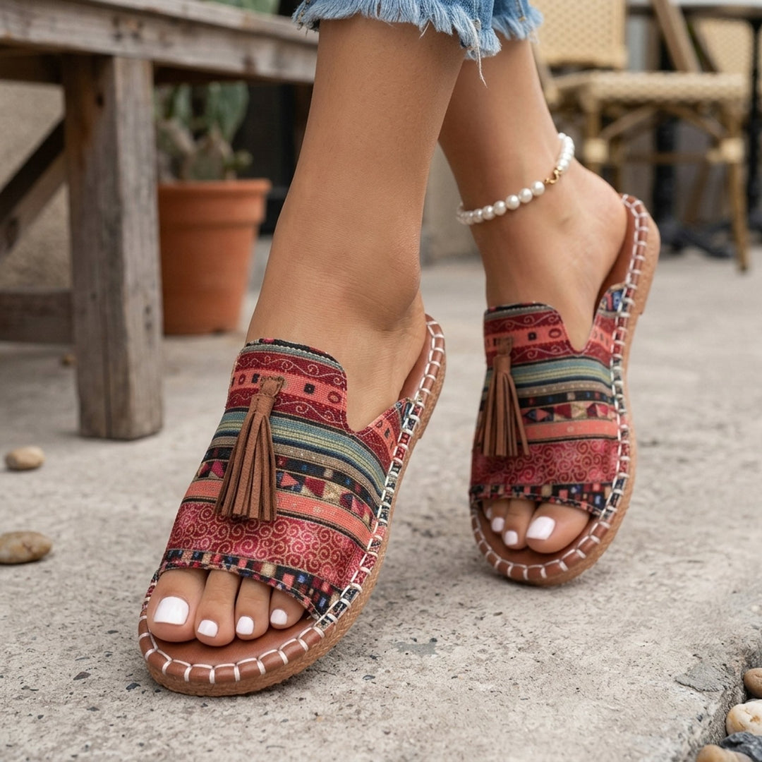 Astrid™ – Espadrillosandaler med vevde detaljer og kvaster