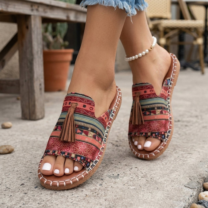 Astrid™ – Espadrillosandaler med vevde detaljer og kvaster