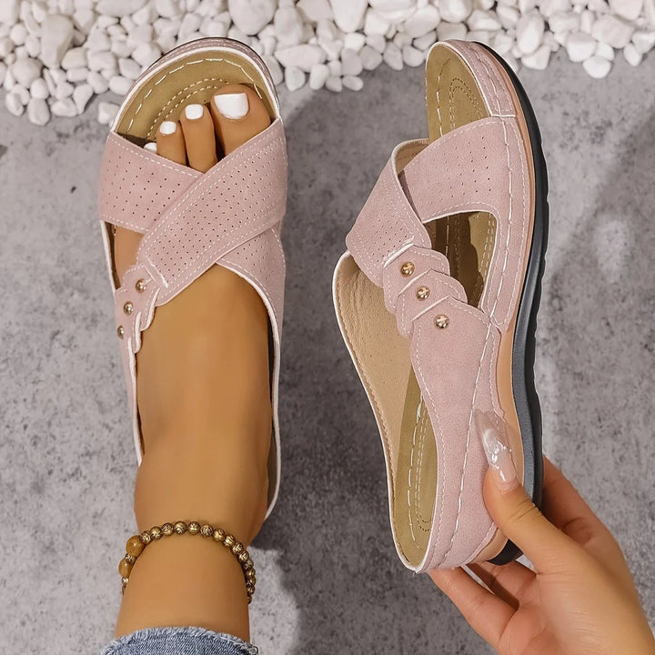 Fiona™ – Ortopediske polstrede kile-sandaler