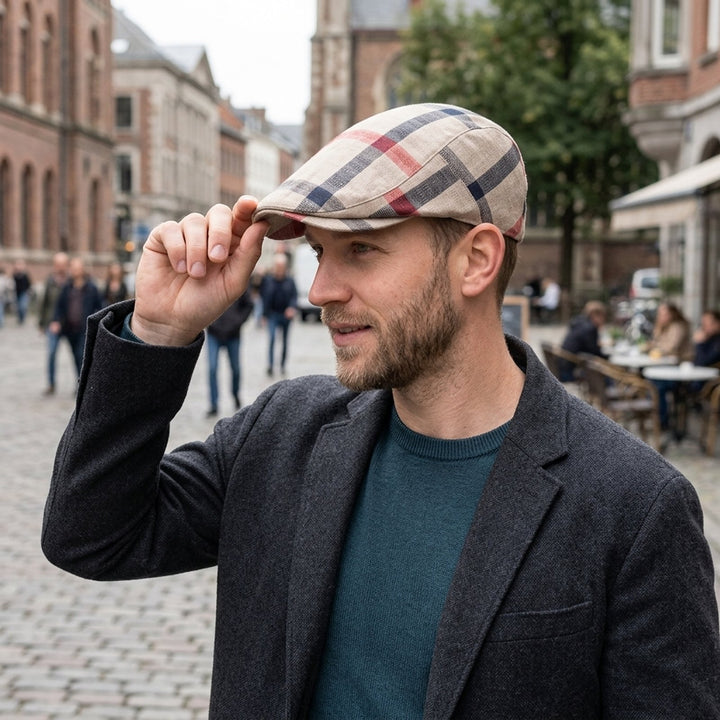Arne™ – Pustende Rutete Justerbar Flat Caps