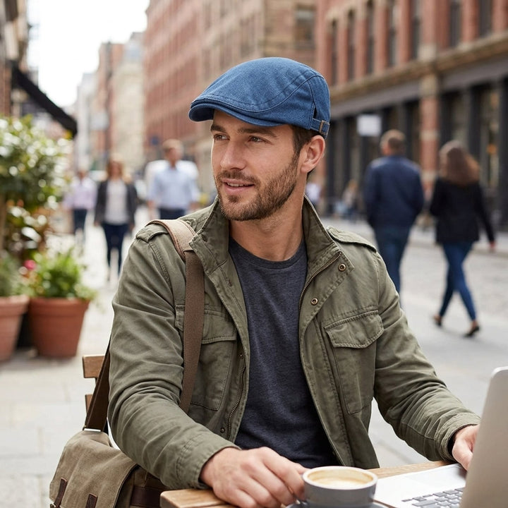 Victor™ – Justerbar Flat Cap med Messing Spenne