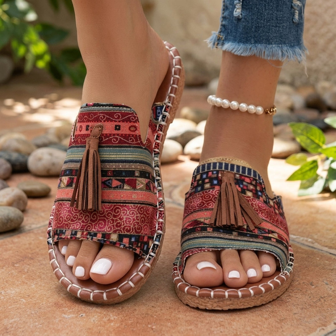 Astrid™ – Espadrillosandaler med vevde detaljer og kvaster