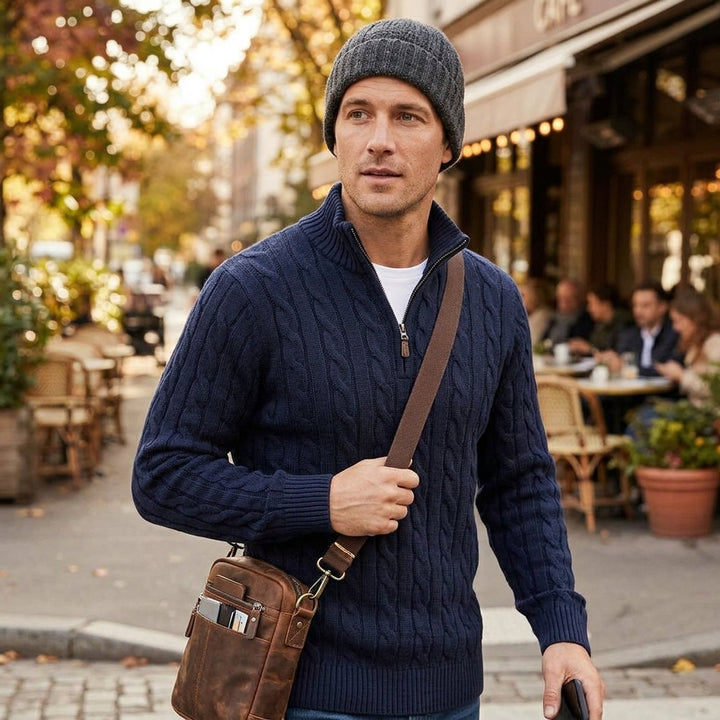 Leon™ – Kabelstrikket Half Zip Genser