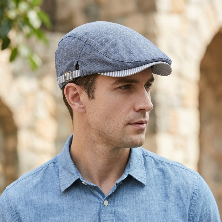 Endre™ – Justerbar Flat Cap med Stripet Skjermdetalj