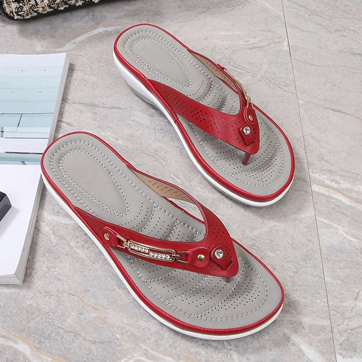 Sanne™ – Polstrede kileflip-flop sandaler