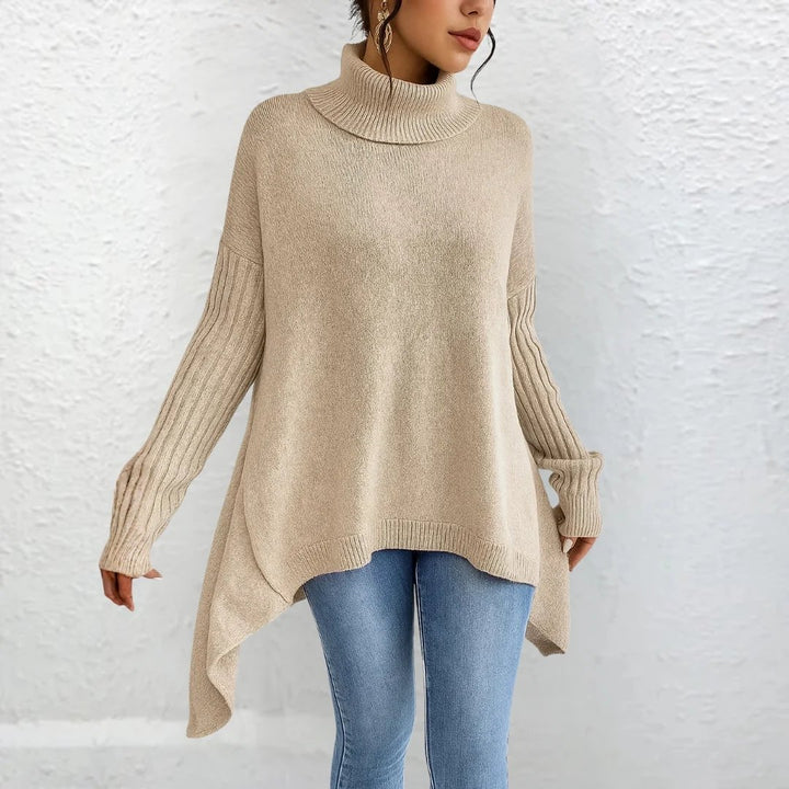 Maud™ – Oversized høyhalset genser med høy/lav design
