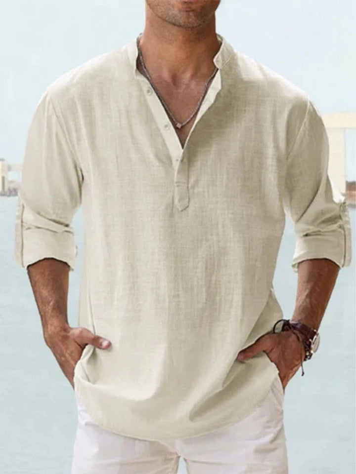 Victor™ – Henley Neck Pustende Langermet Skjorte
