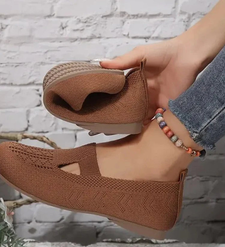 Kerstin™ – Pustende Mesh Cutout Slip-On Flats