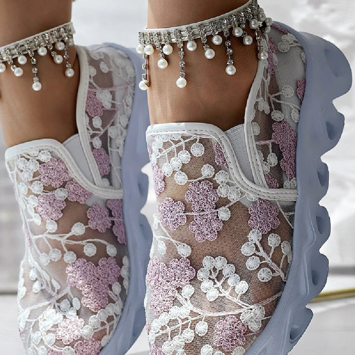 Gina™ – Plattformsneakers med paljettbelagte mesh-detaljer