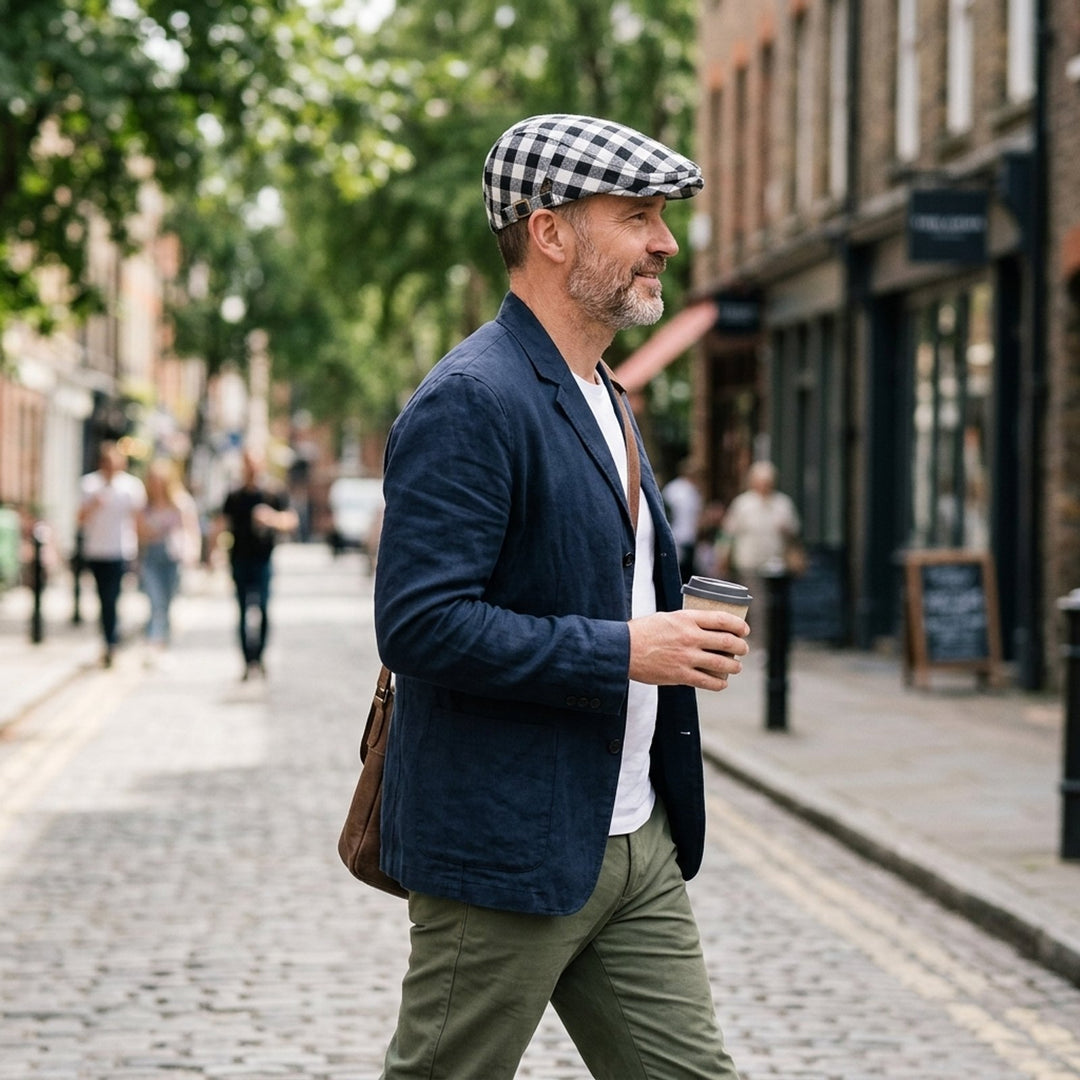 Birk™ – Justerbar Vichy Rutet Flat Cap