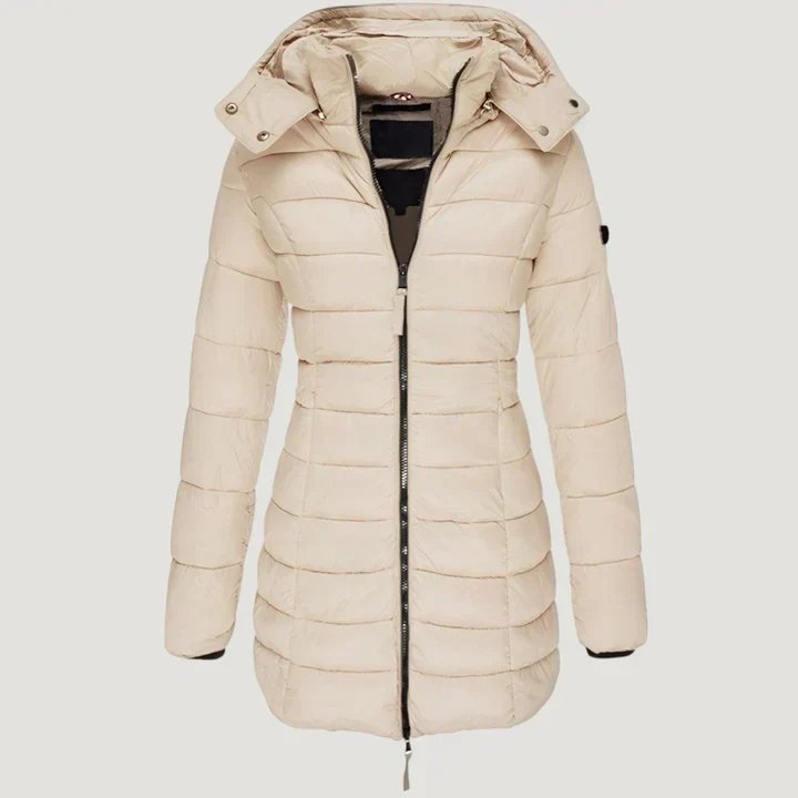 Eira™ – Hetteforet Lange Vinter Puffjakke med Quilt