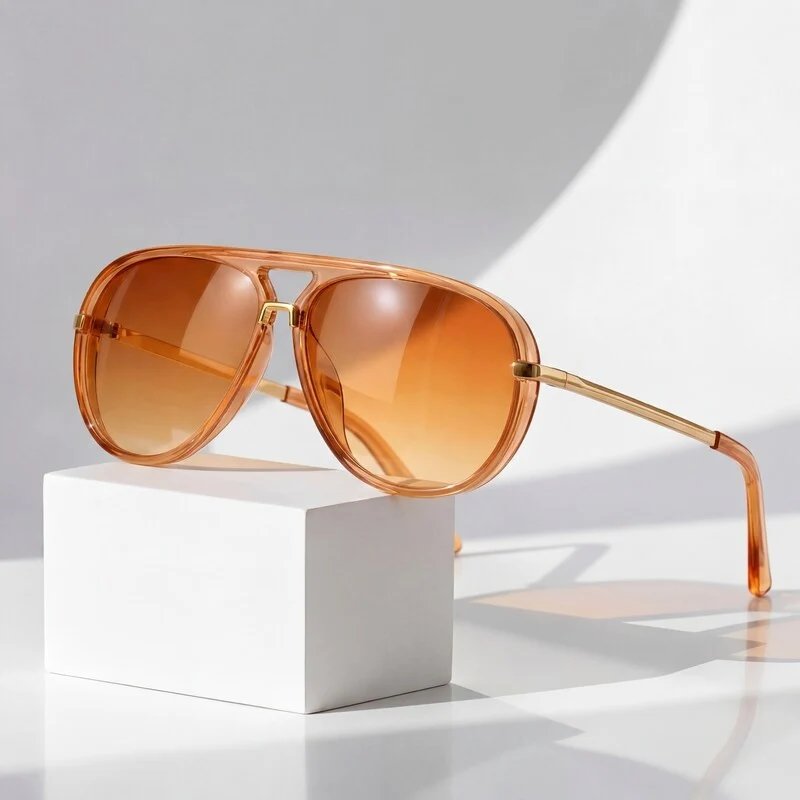 Mari™ – Retro Dobbel-Bro Aviator Solbriller