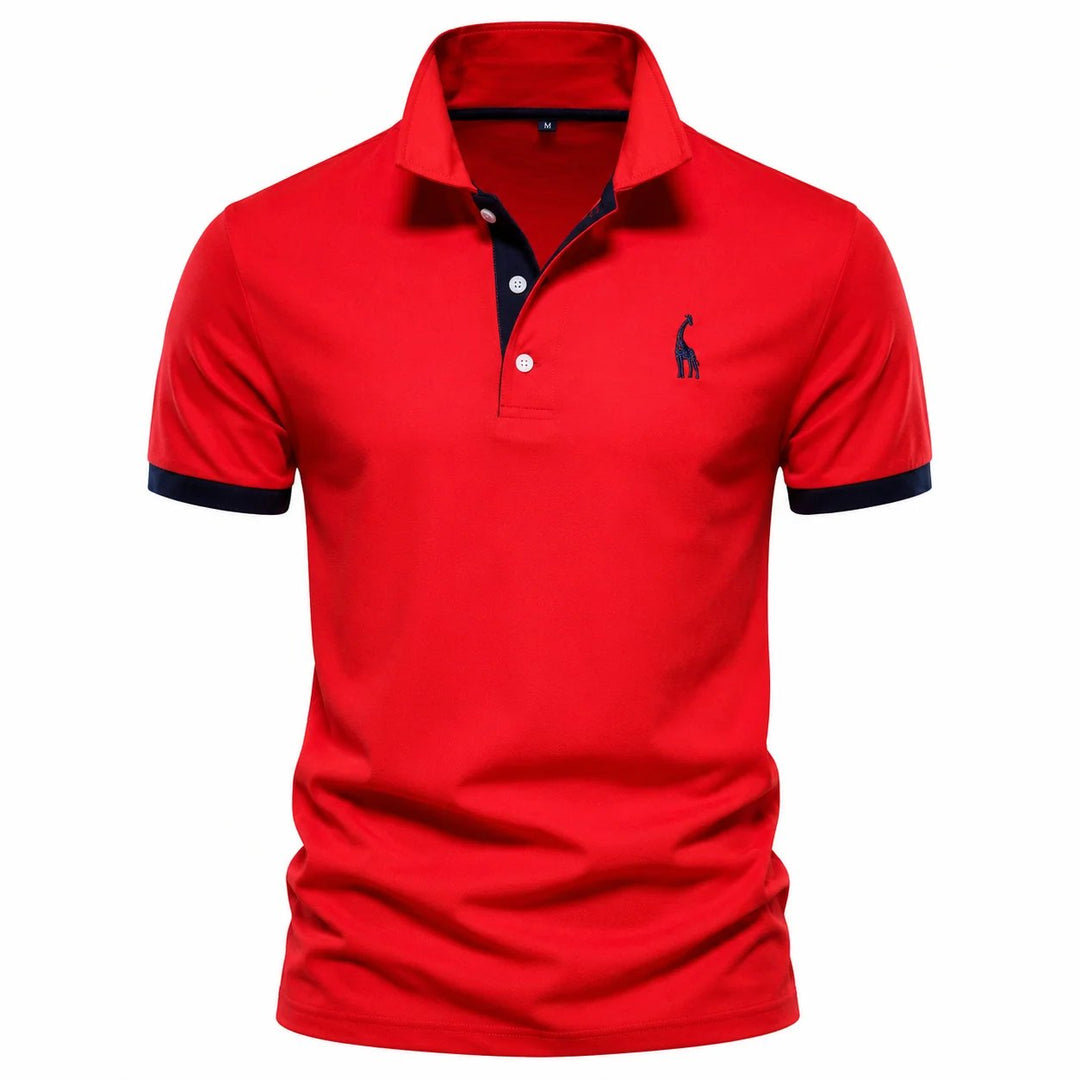 Gustav™ – Polo-skjorte med kontrastkant og broderi