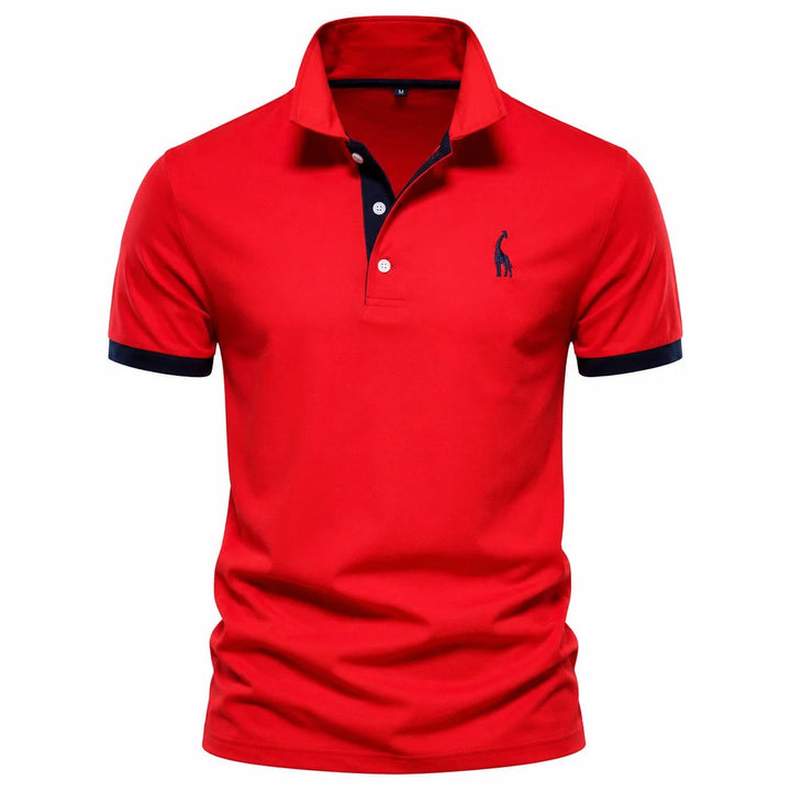 Gustav™ – Polo-skjorte med kontrastkant og broderi