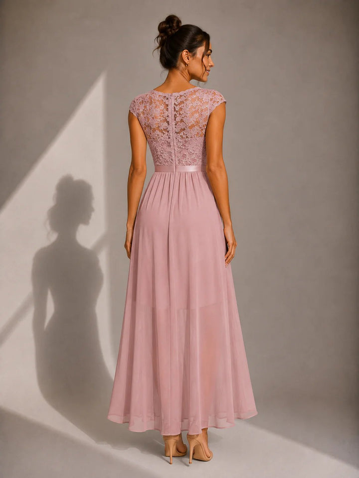 Kiana™ – Lace Bodice Asymmetrical High Low Maxi Dress