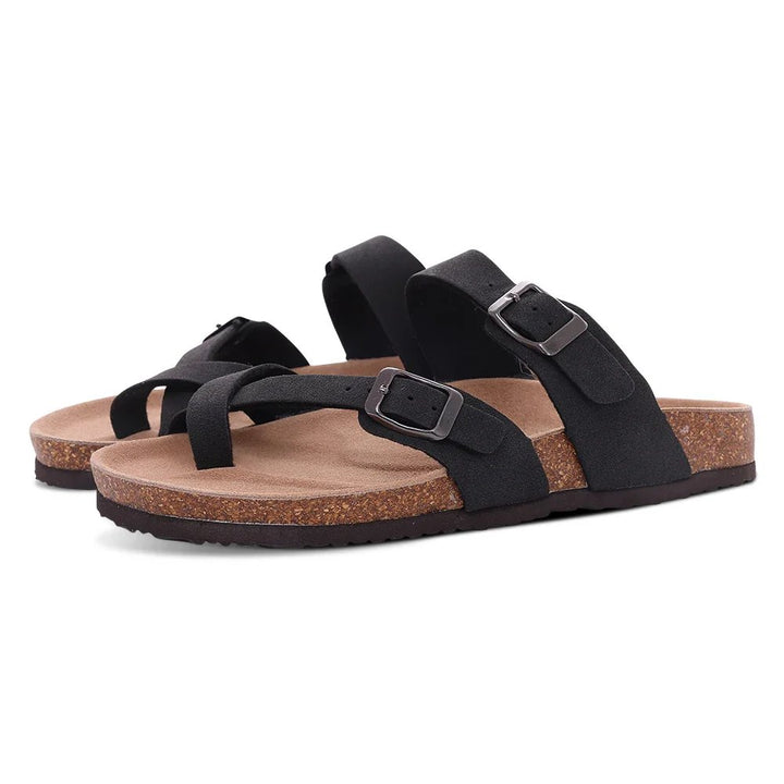 Charlotte™ – Justerbare Spenne Tå-slynge Kork Sandaler