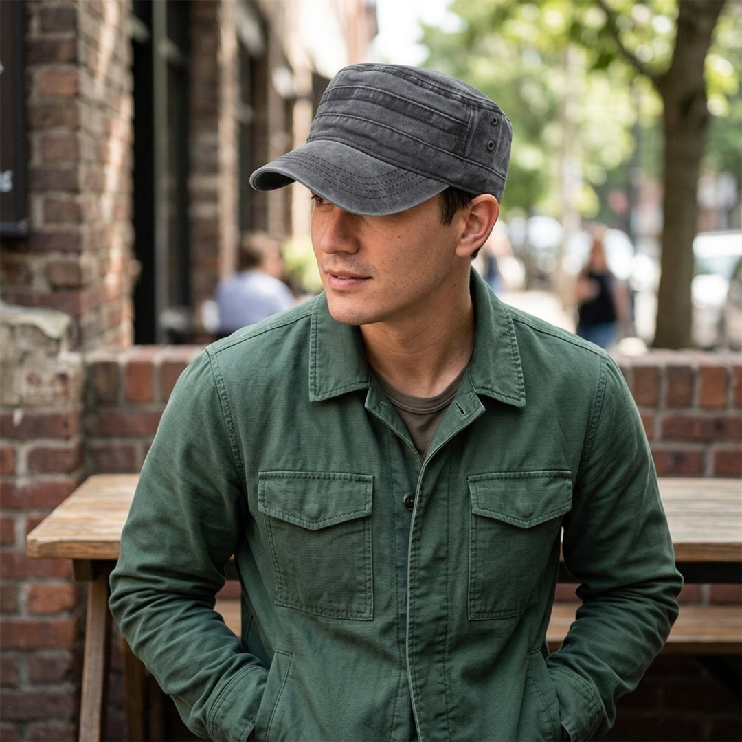 Jade™ – Vasket Flat Top Militærcaps